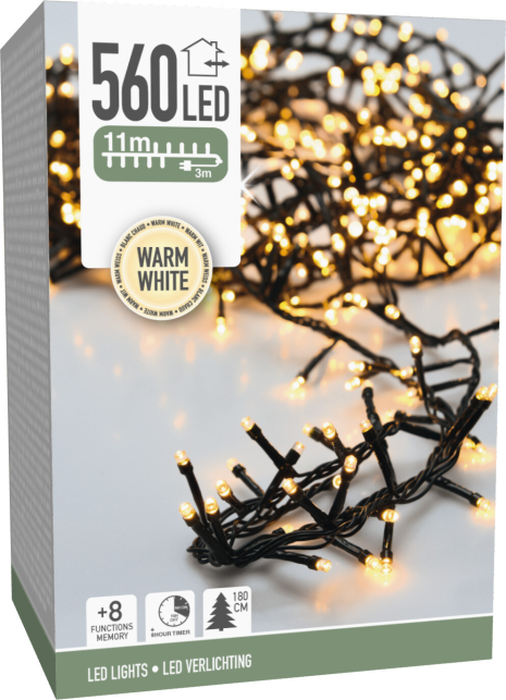 Verlichting 560LED Microcluster 11M IP44 - Warm wit