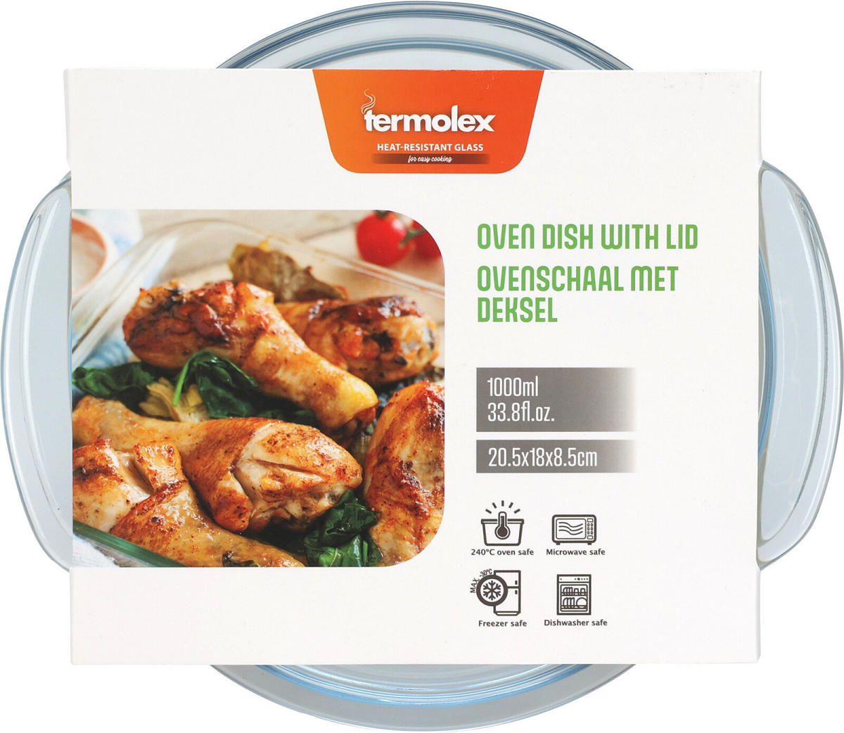 Termolex Ovenschaal glas met deksel 2,0 L