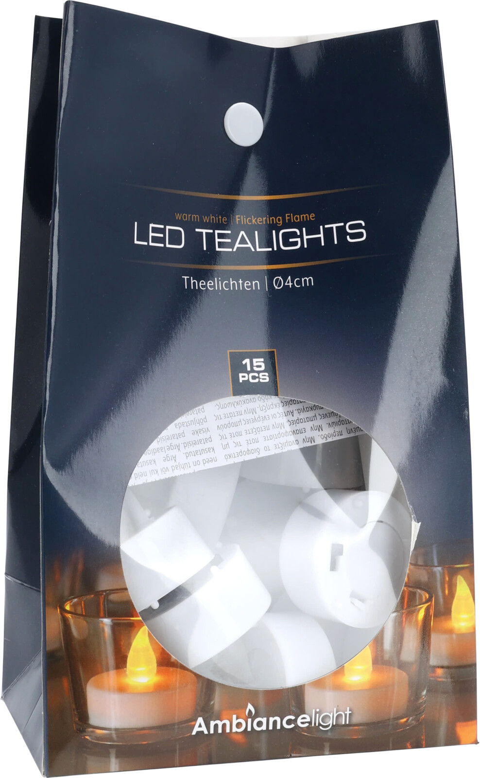 Theelicht LED 15 stuks in zak