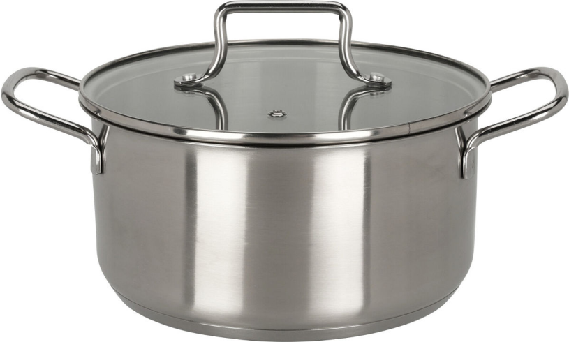 EH Kookpan RVS met glazen deksel - 20cm