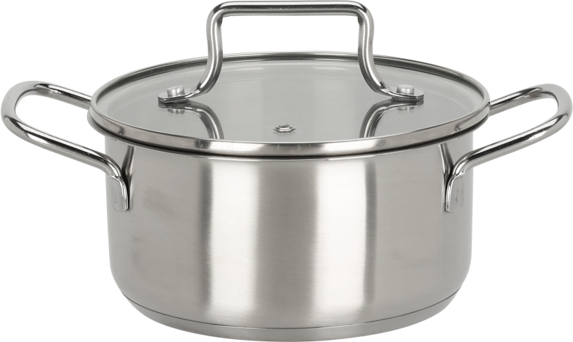 EH Pannenset RVS met glazen deksel set 7-delig