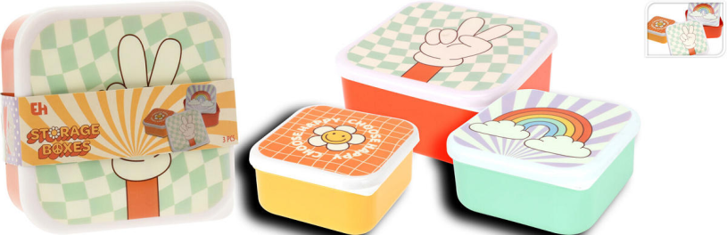 Lunchbox set 3 stuks assorti