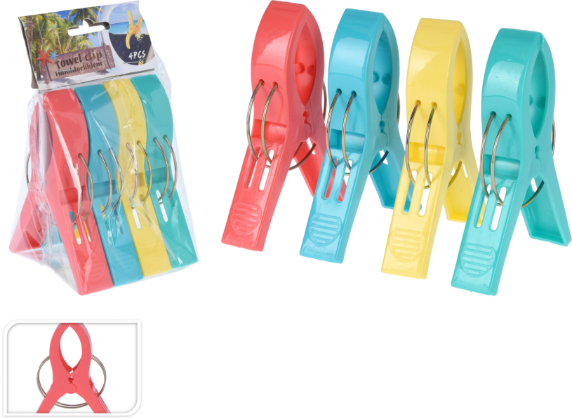 Handdoekklem set 4 stuks assorti