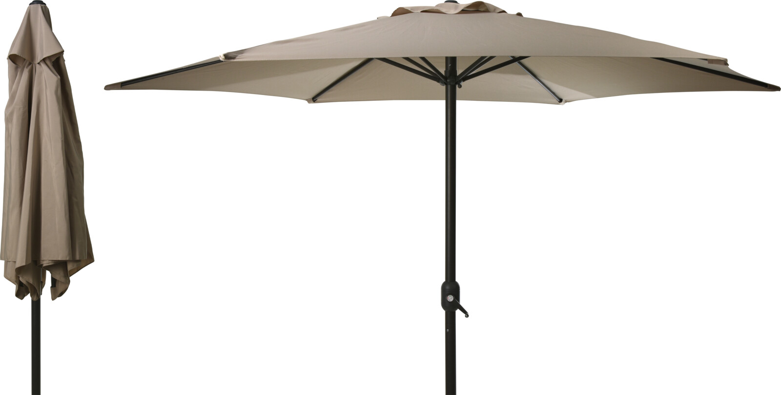 Parasol 3m met draaimechanisme 48mm buis - taupe