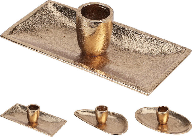 Kandelaar goud 13x8x3cm - assorti