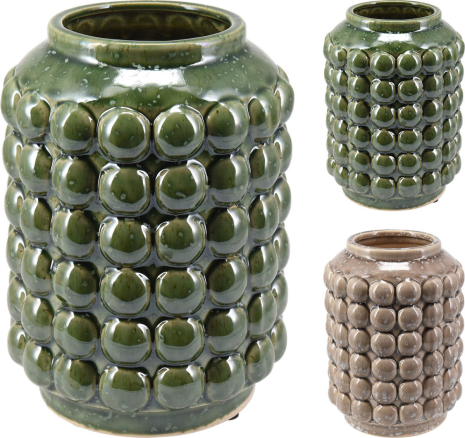 Vaas bubbel 19cm 2 assorti kleur