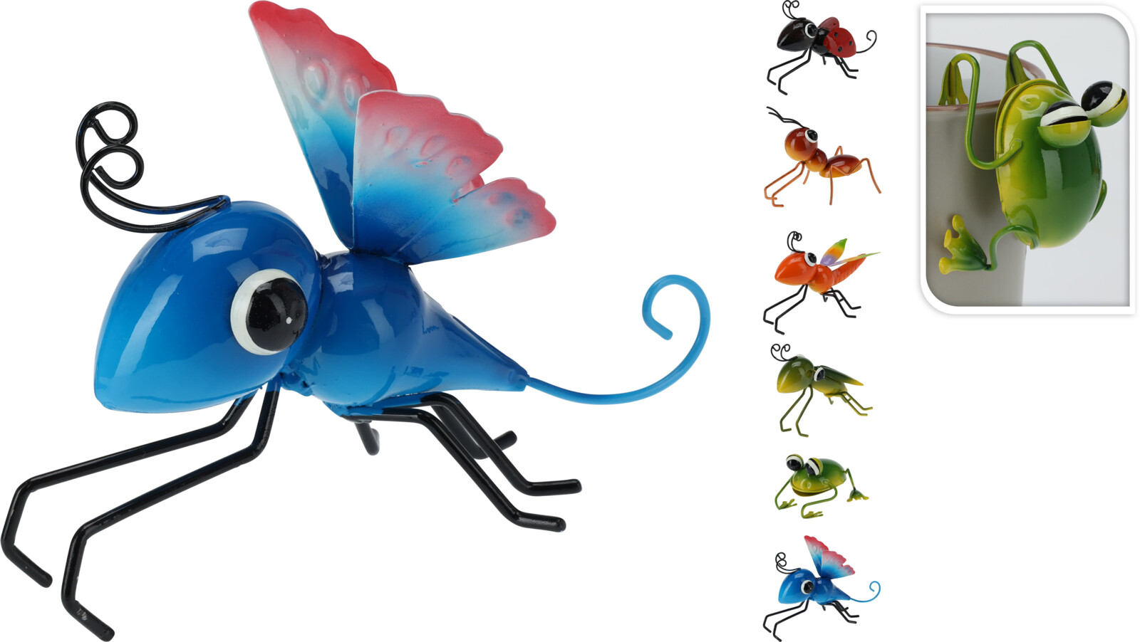 Bloempothanger Insect metaal 130x90x85mm assorti