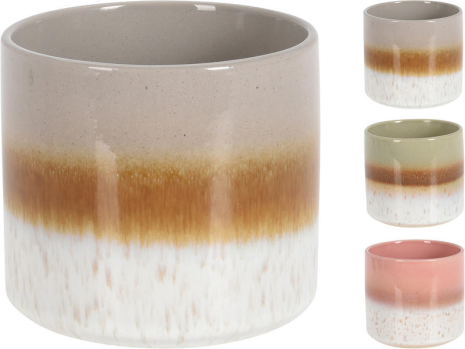 Bloempot Multitone Finish aardewerk 11x10cm - assorti kleur