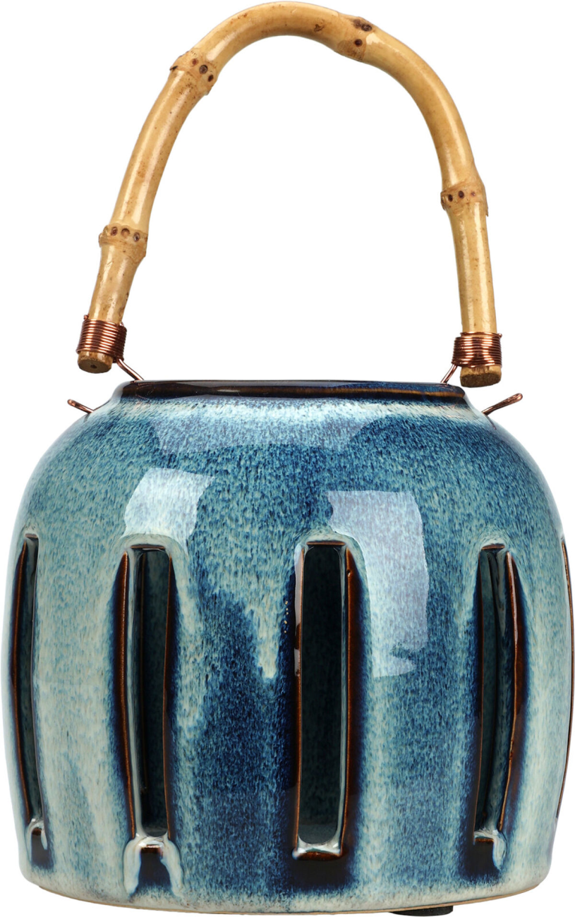 Lantaarn met bamboo handvat assorti