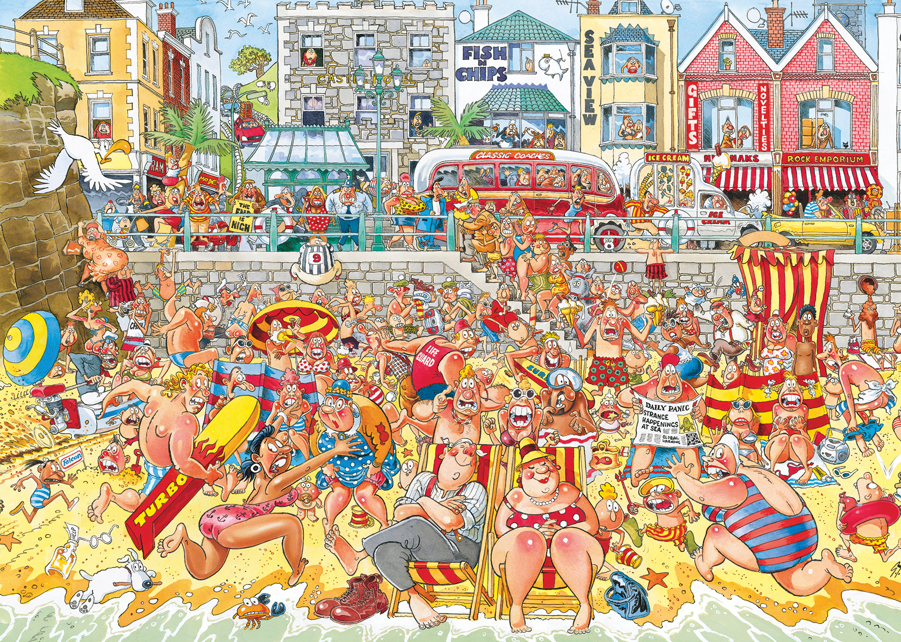 Puzzel 1000 st. JvH - Wasgij Retro Original 8 - Vloed!