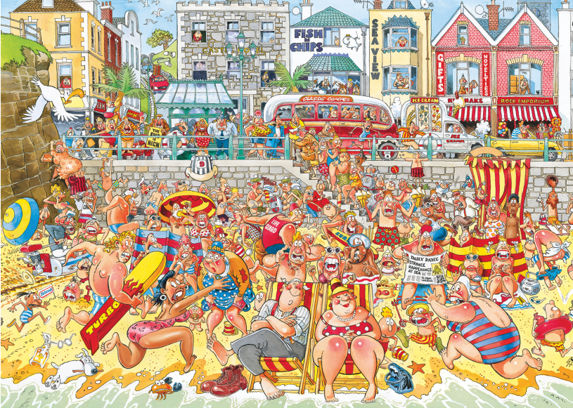 Puzzel 1000 st. JvH - Wasgij Retro Original 8 - Vloed!