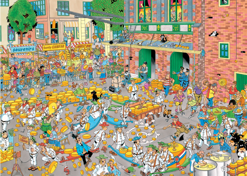 Puzzel 2x1000 st. JvH - De Kaasmarkt & Skûtsjesilen