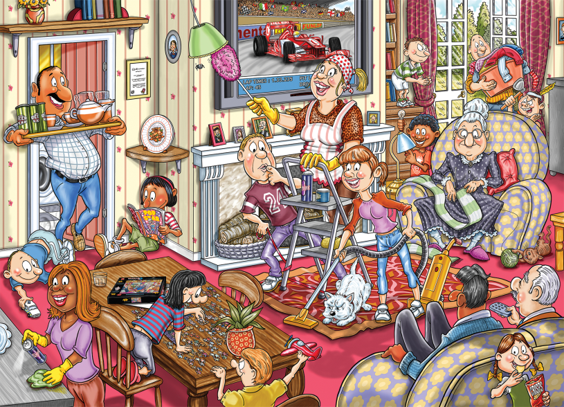 Puzzel 1000 st. Wasgij Mystery 10 - De Voorjaars-schoonmaak!