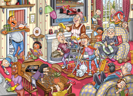 Puzzel 1000 st. Wasgij Mystery 10 - De Voorjaars-schoonmaak!