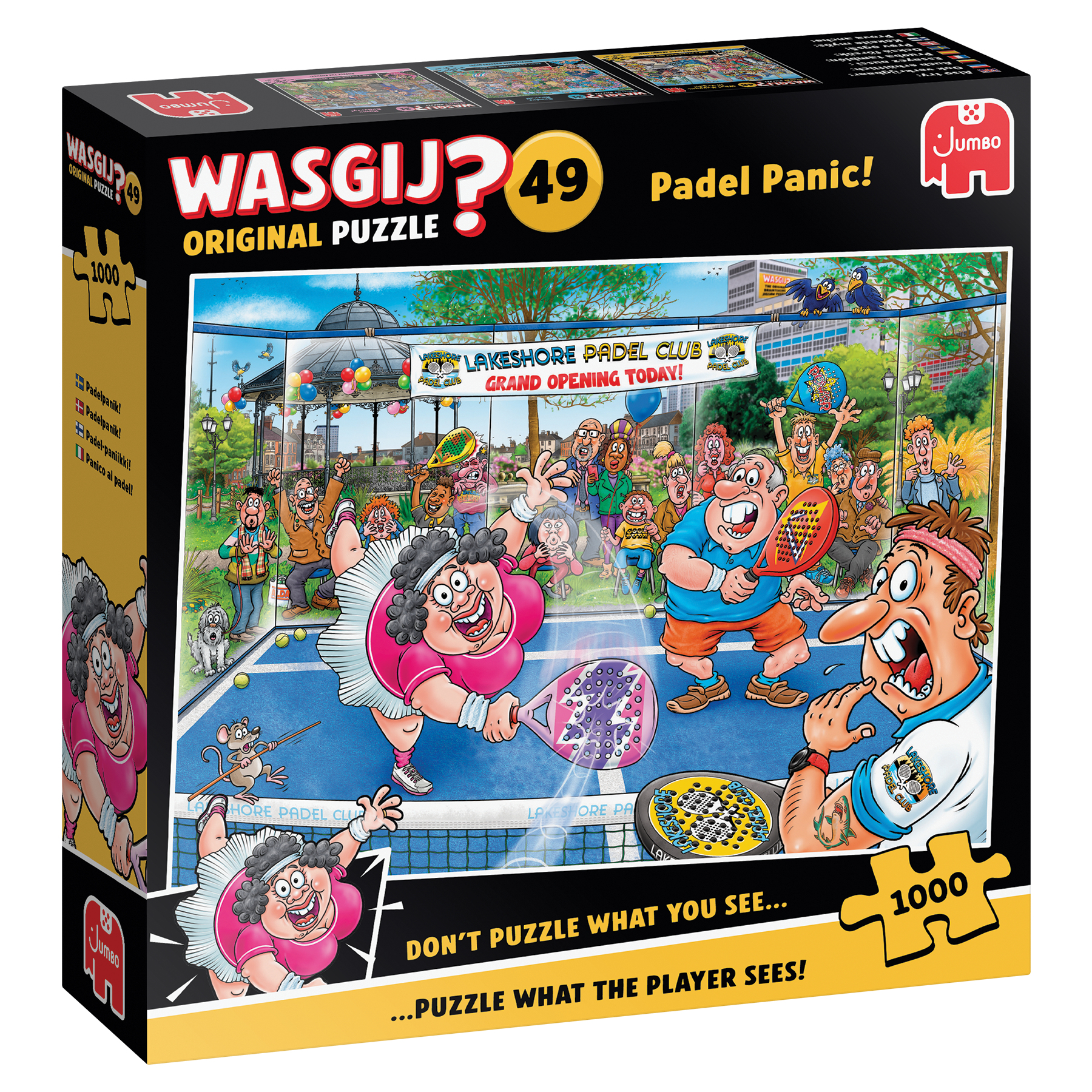 Puzzel 1000 st. Wasgij Original 49 - Paniek op de padelbaan!