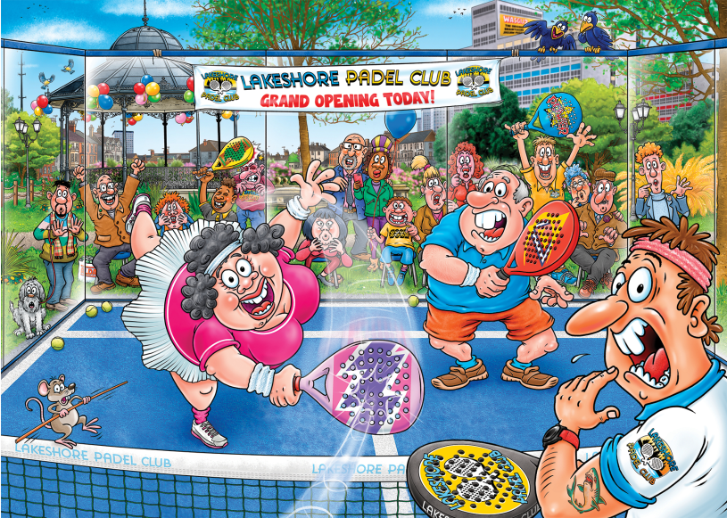 Puzzel 1000 st. Wasgij Original 49 - Paniek op de padelbaan!