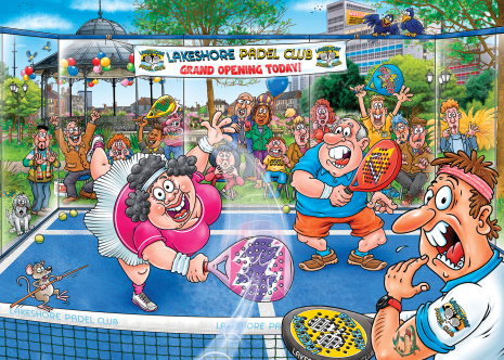 Puzzel 1000 st. Wasgij Original 49 - Paniek op de padelbaan!