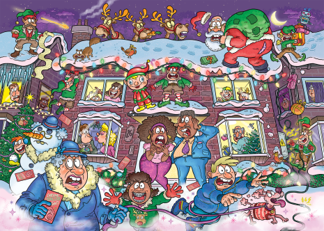 Puzzel 2x1000 Wasgij Christmas 22 - Niet zo'n stille nacht!