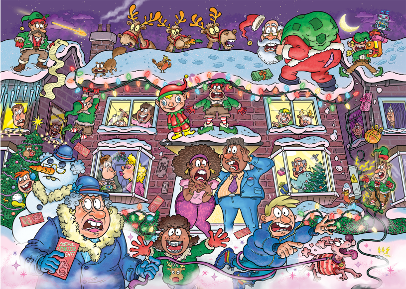 Puzzel 2x1000 Wasgij Christmas 22 - Niet zo'n stille nacht!