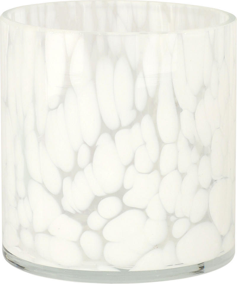 Theelichthouder Marmer glas 8x8cm - assorti kleur