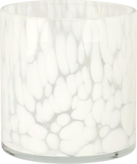 Theelichthouder Marmer glas 8x8cm - assorti kleur