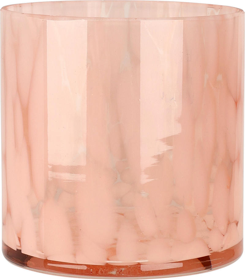 Theelichthouder Marmer glas 8x8cm - assorti kleur