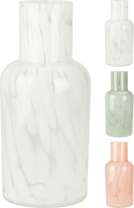 Vaas Marmer glas 11x23cm - assorti kleur