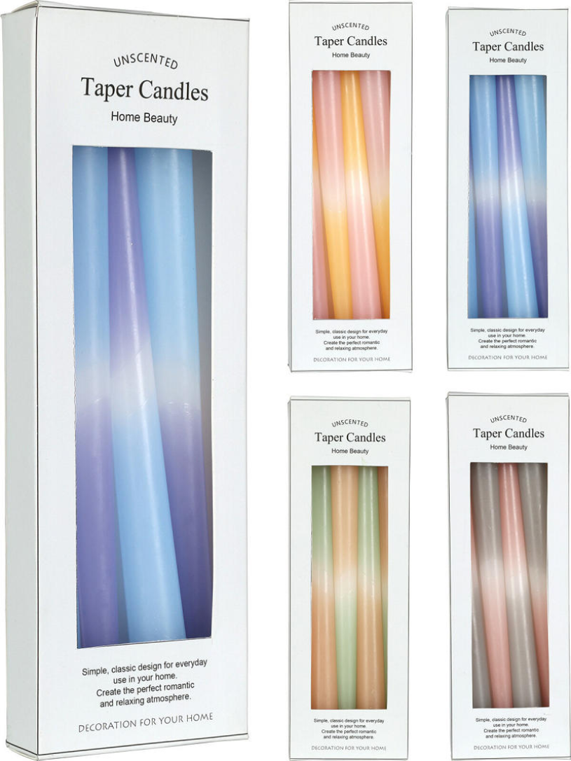 Dinerkaars pastel gradient kleuren 25 set 4 stuks asorti