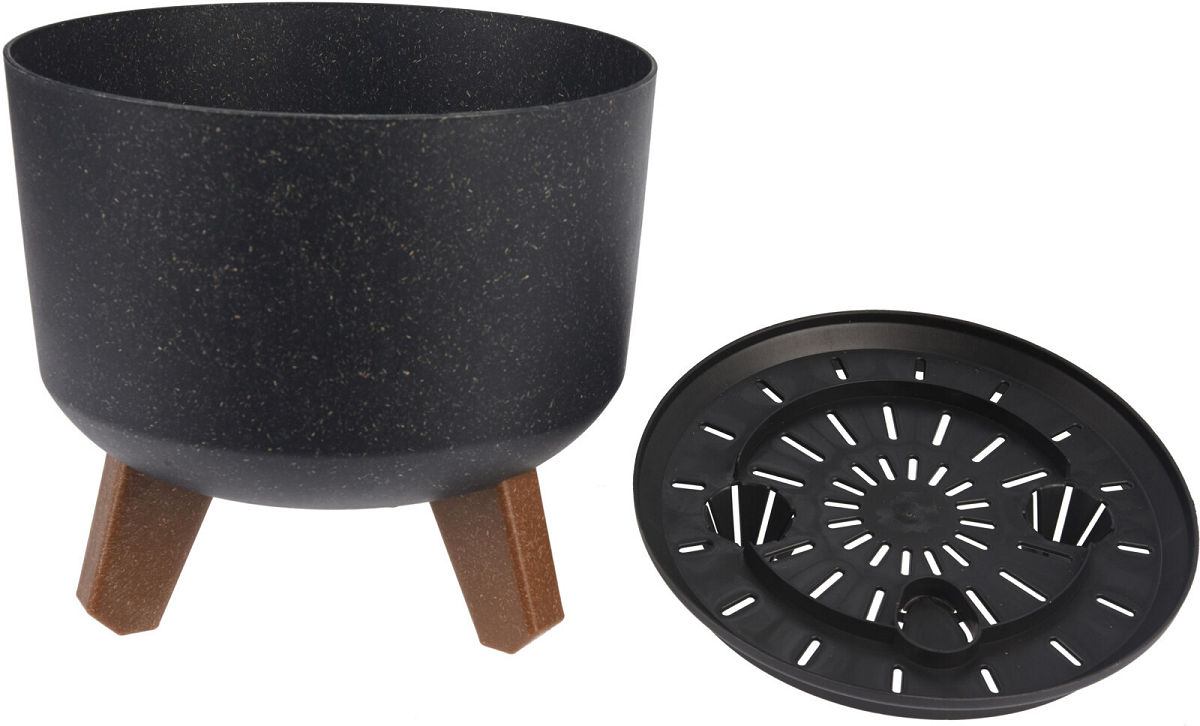 Bloempot Eco op pootjes 200x175mm - zwart