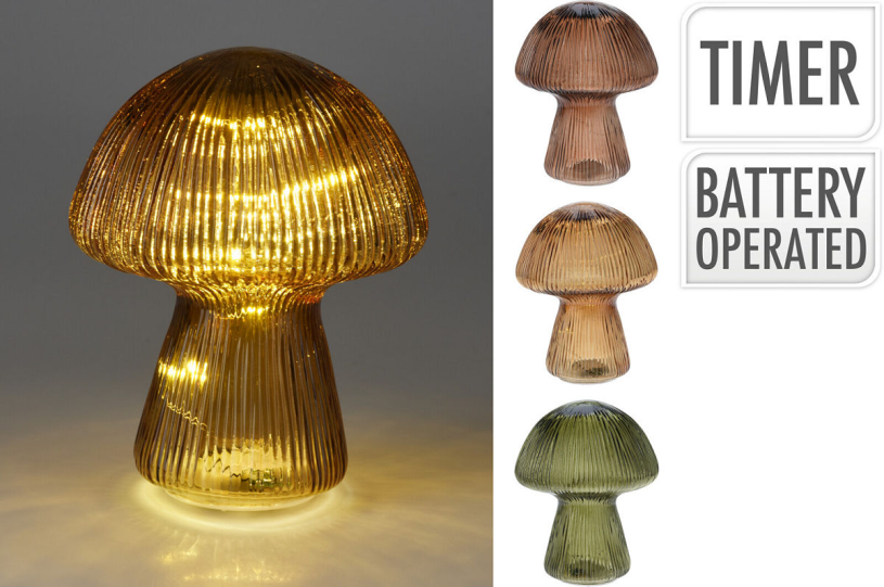 Lamp LED Paddenstoel 15cm 3 assorti kleur