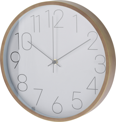 Wandklok 30cm hout look rand