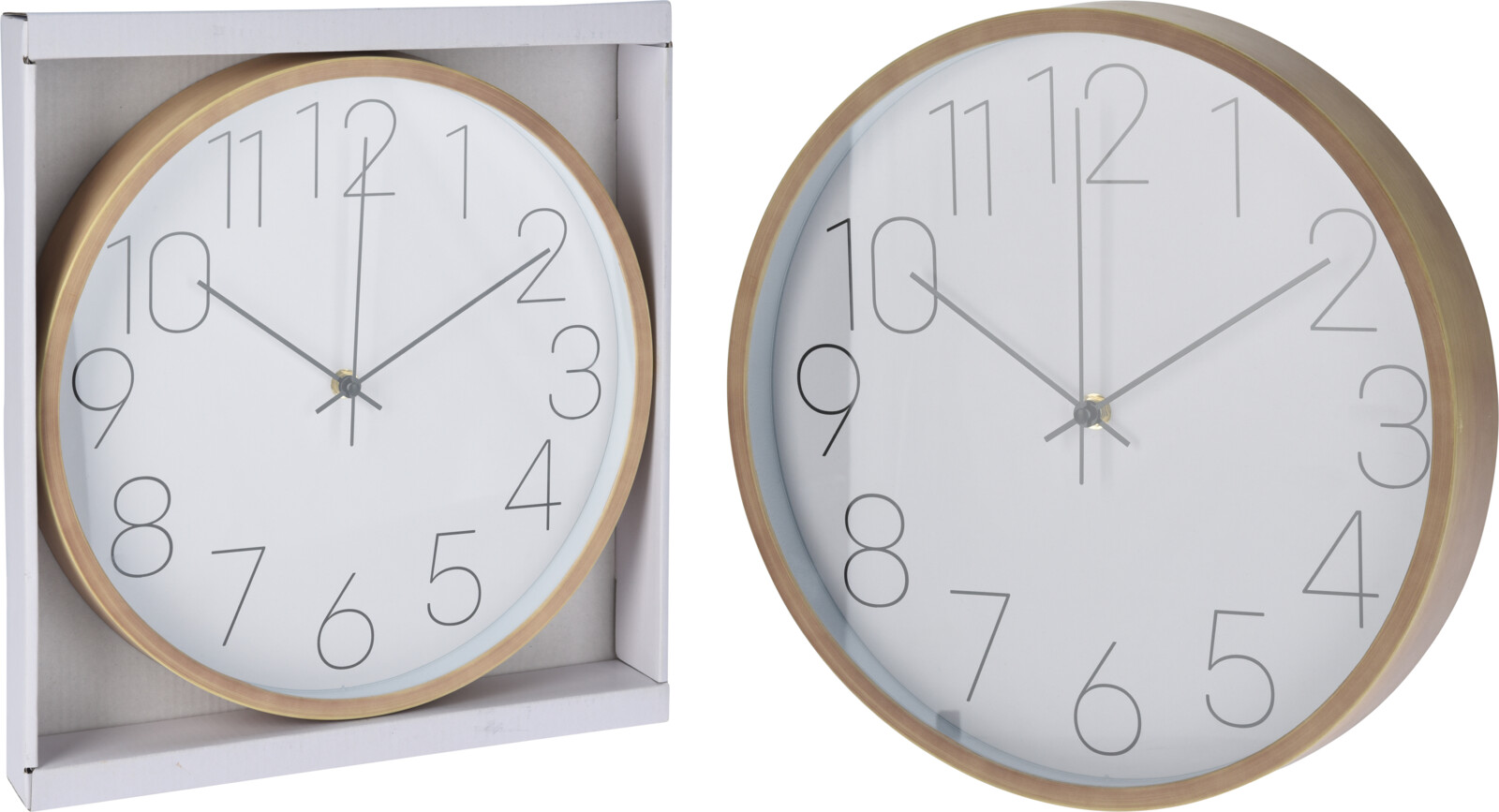 Wandklok 30cm hout look rand