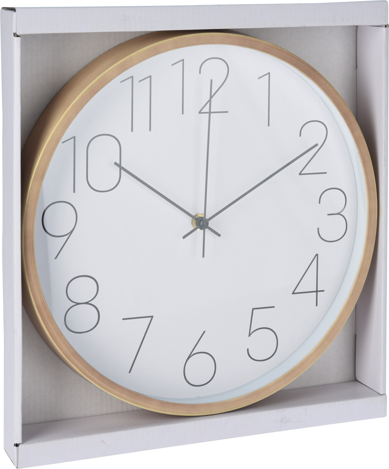 Wandklok 30cm hout look rand