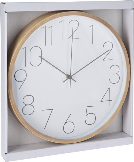 Wandklok 30cm hout look rand