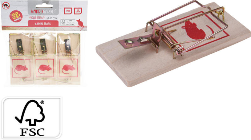 Muizenvallen FSC set van 3 stuks