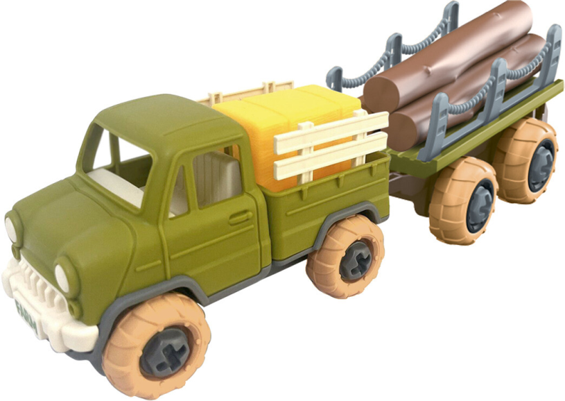 Boerderij voertuigen met aanhanger 26cm assorti