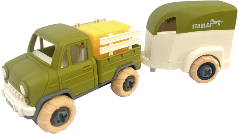 Boerderij voertuigen met aanhanger 26cm assorti