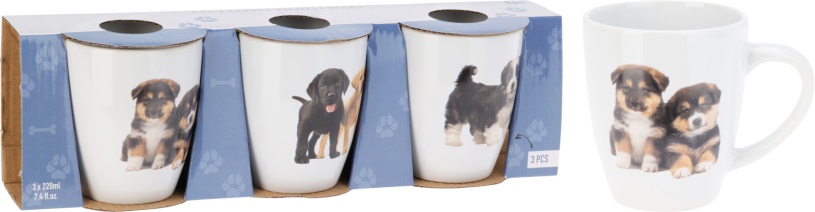 Beker 22cl set 3 stuks - Honden