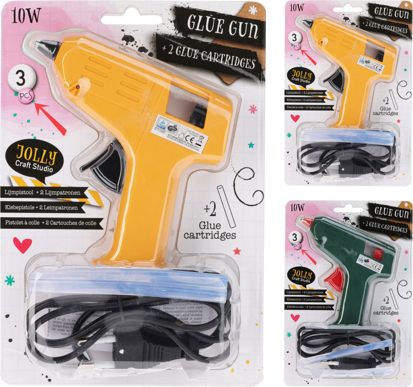 Lijmpistool 10W 2 assorti kleur
