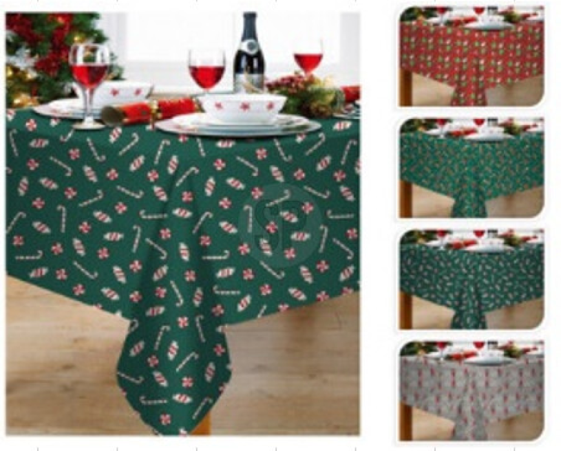 Tafelkleed Flanel 180x130cm X-mas assorti
