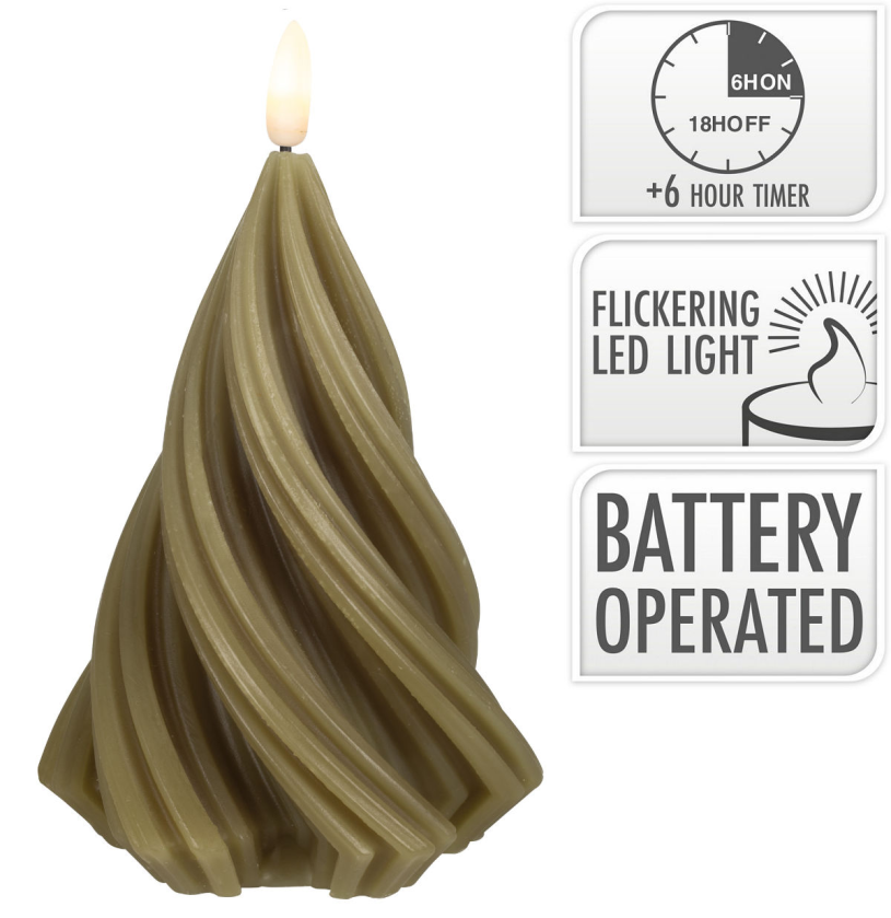 Waxkaars Boom LED Groen 13cm