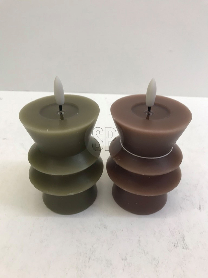 Waxkaars LED Bruin 15cm