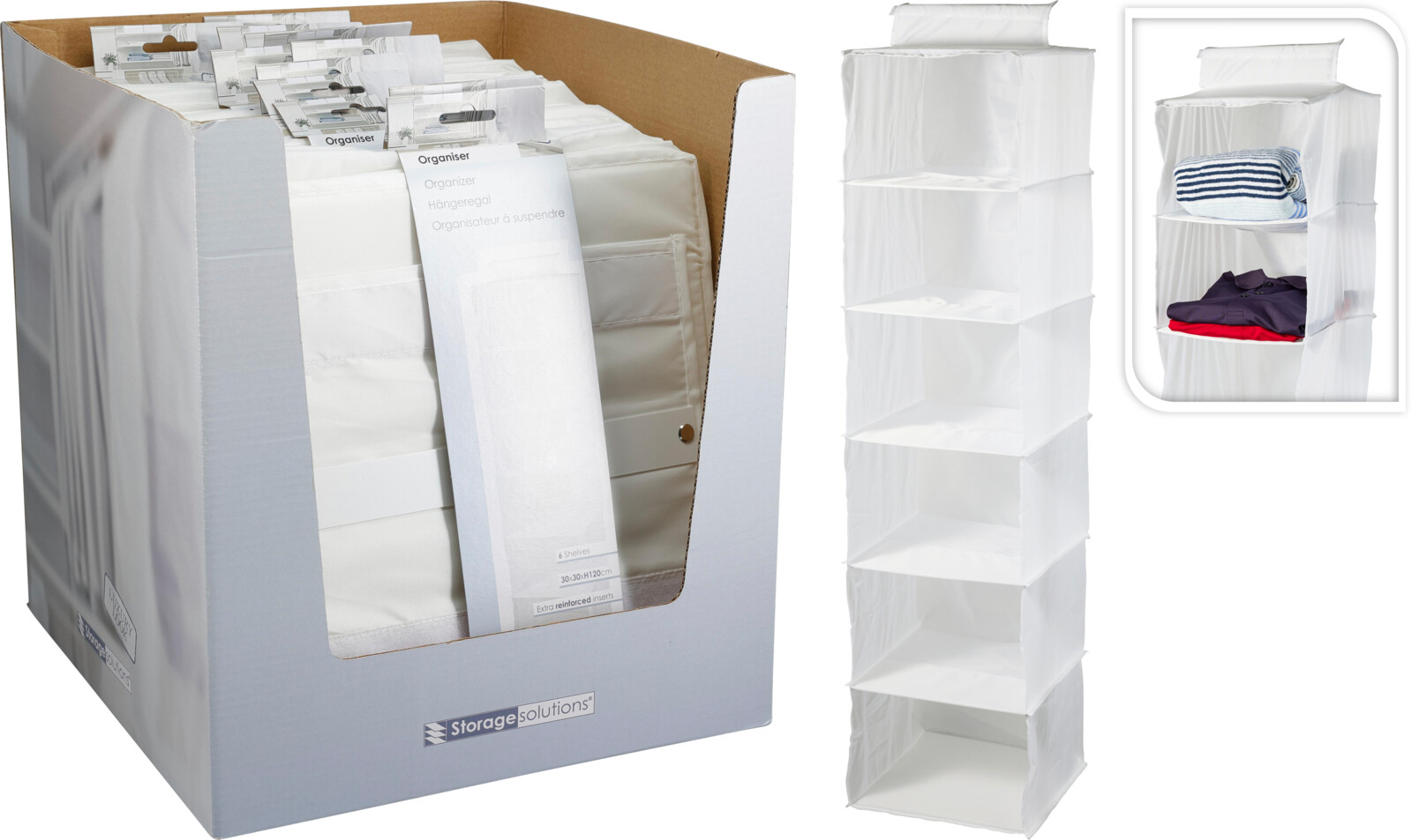 Kast organiser hang 6 vakken - wit