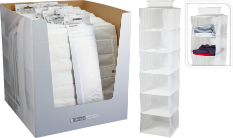 Kast organiser hang 6 vakken - wit