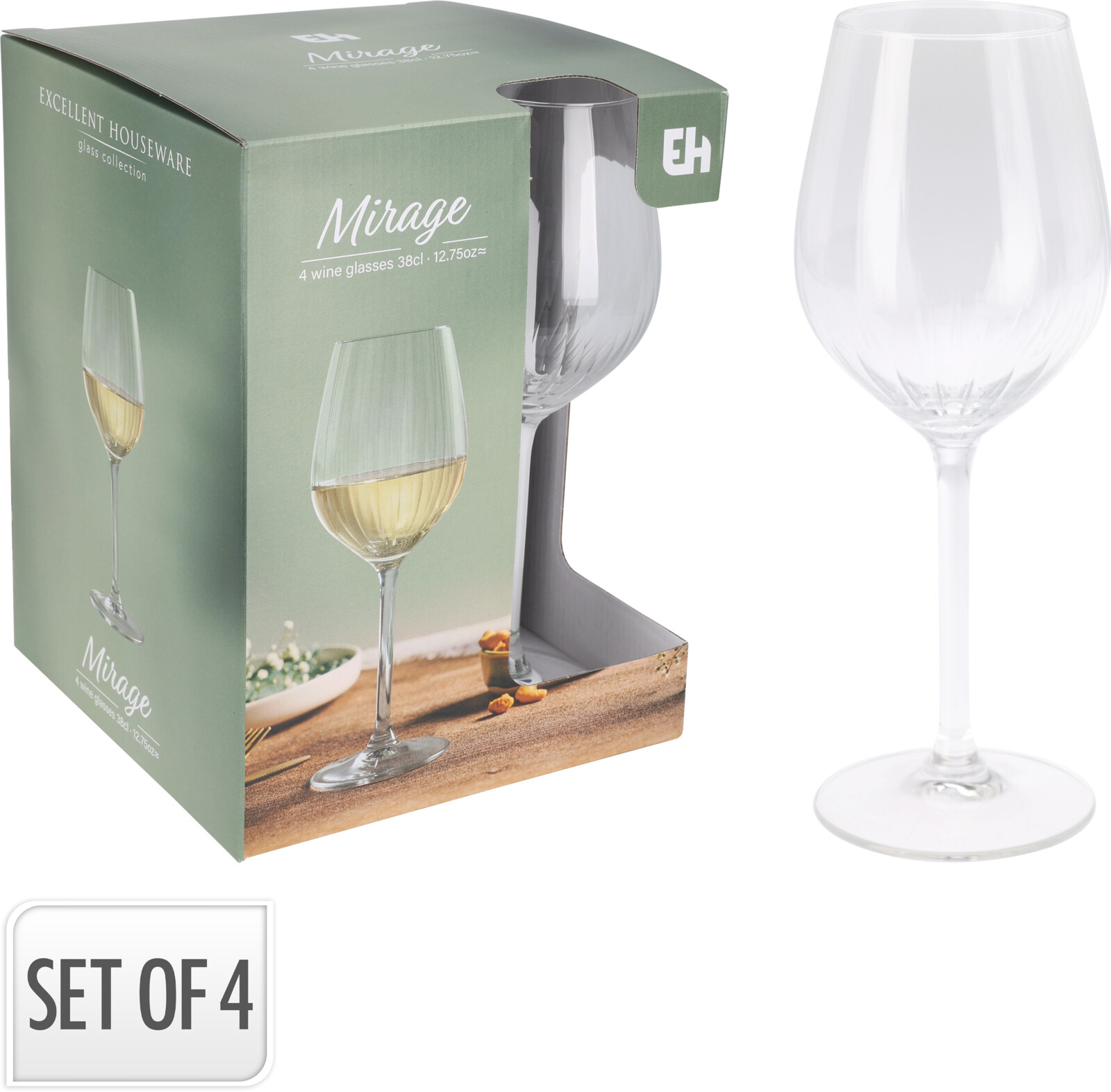 Wijnglas Mirage set 38cl 4 stuks