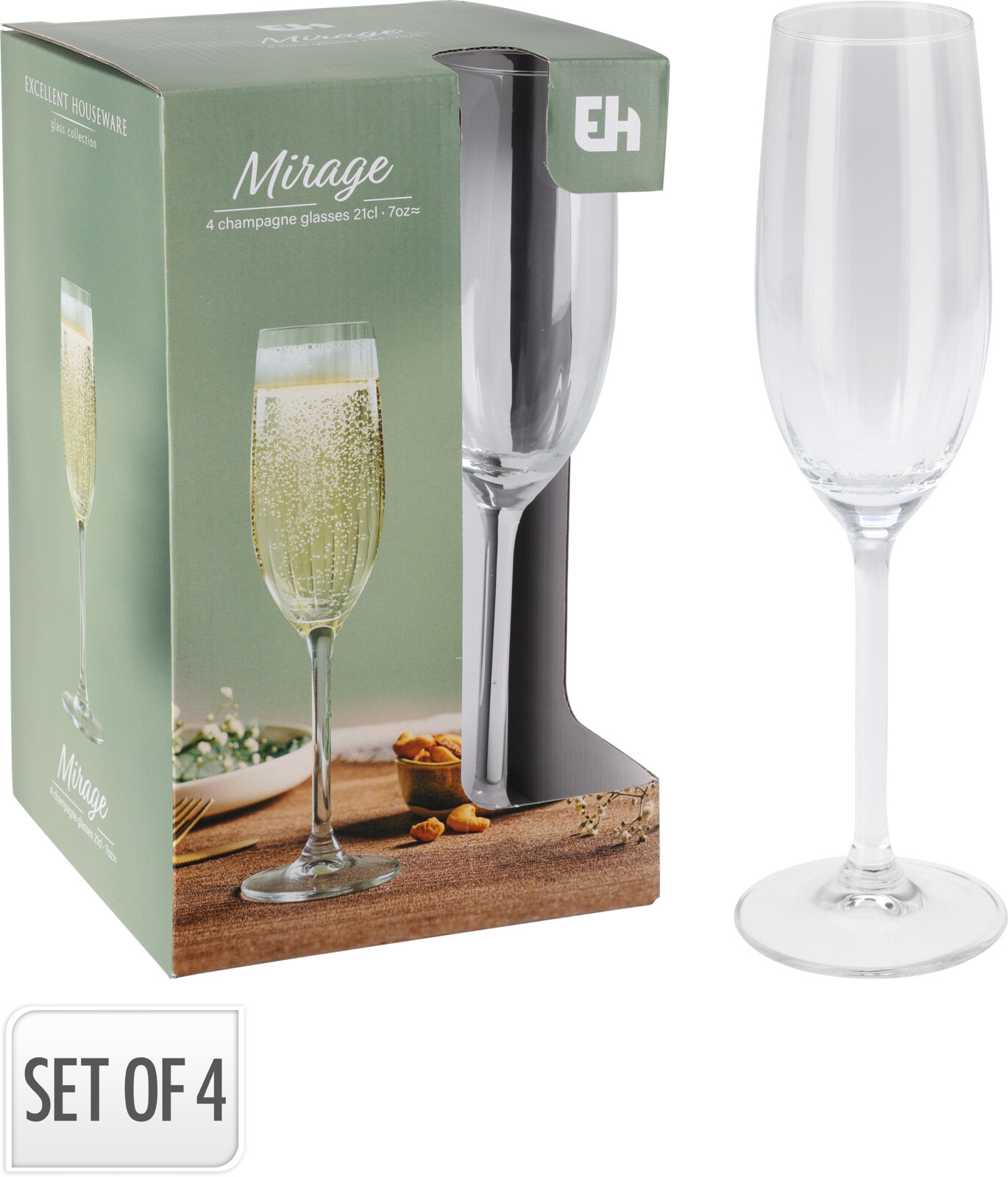 Champagneglas Mirage set 21cl 4 stuks