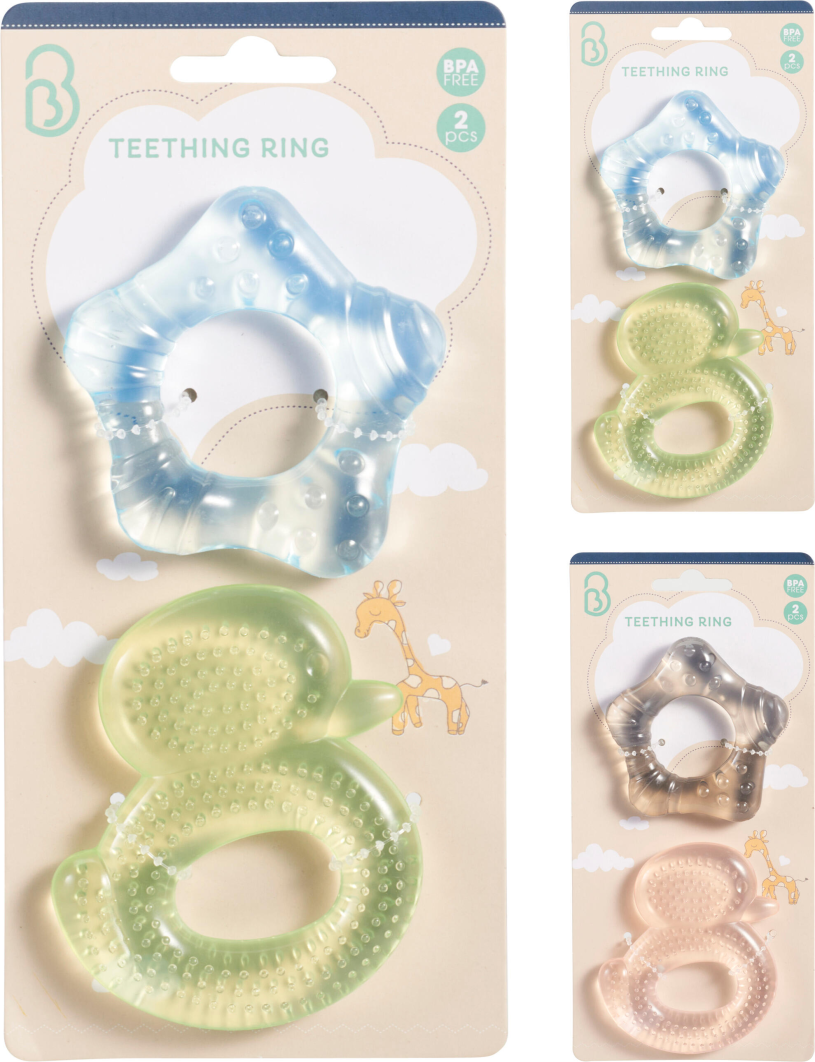 Bijtring set 2 stuks assorti kleuren