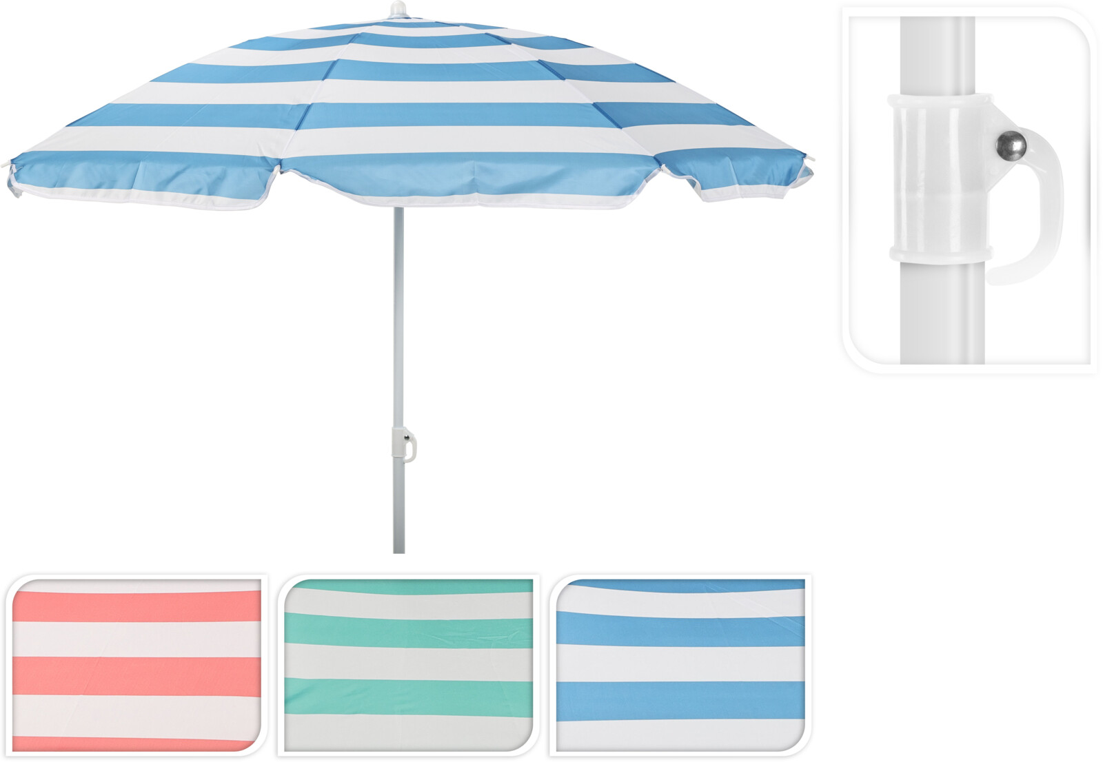 Strandparasol Stripe 150cm 3 assorti kleur