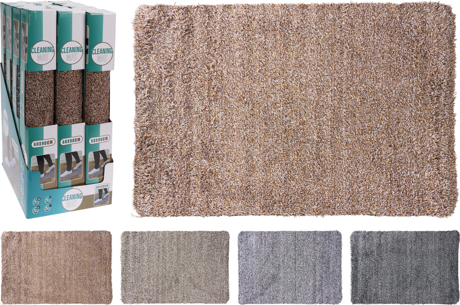 Schoonloopmat 90x60cm 4 assorti kleur