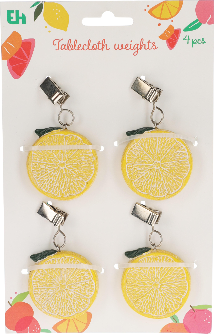 Tafelkleedgewichtjes Fruit set 4 stuks assorti